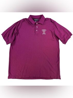 Vintage Y2K Harvard Golf Pique Polo Men XL Maroon Embroidered H Logo Club Colors